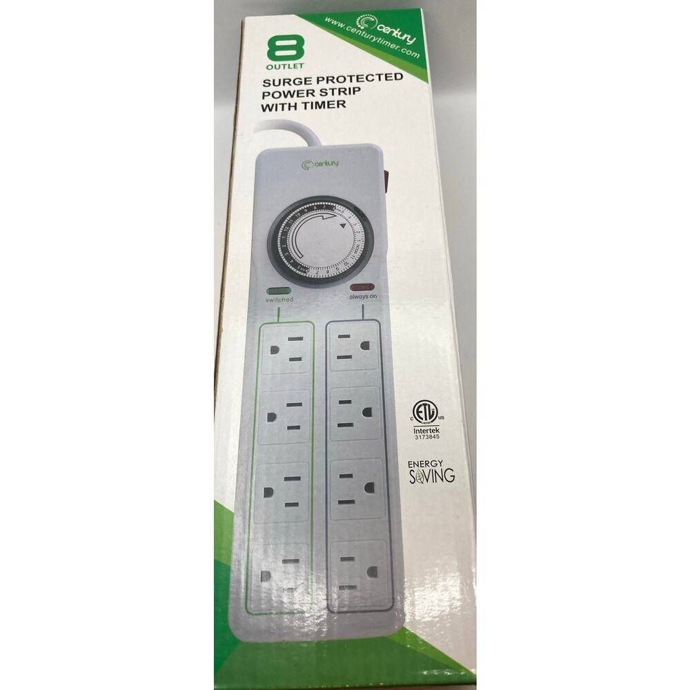 Sentry 8 Outlet Surge Protected Power Strip with Timer New in open Box